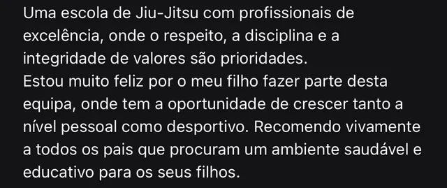Print de mensagem de agradecimento de aluno ou encarregado de educação
